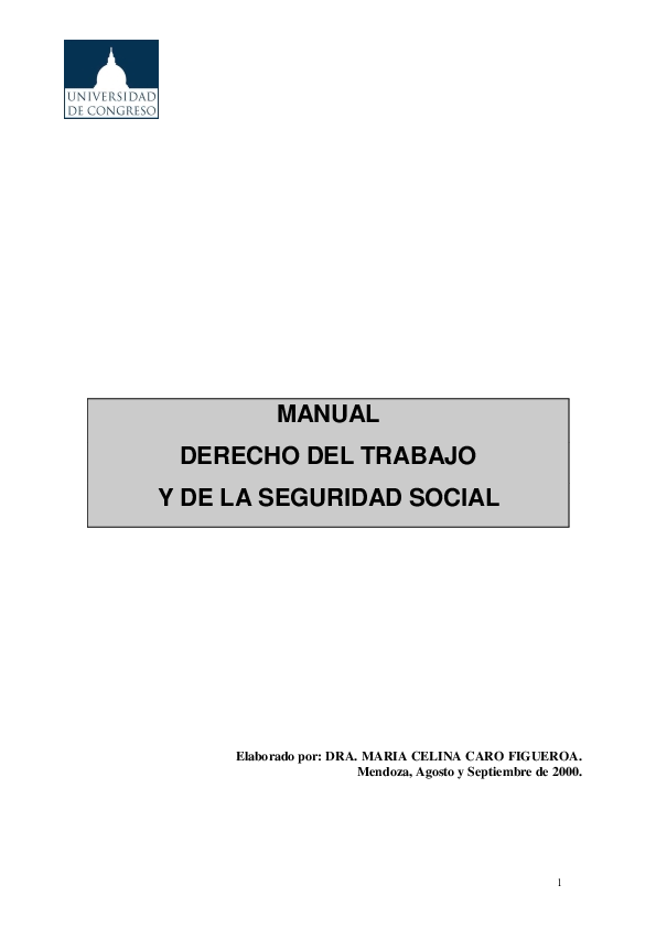 (PDF) MANUAL DERECHO DEL TRABAJO Y DE LA SEGURIDAD SOCIAL Elaborado por ...