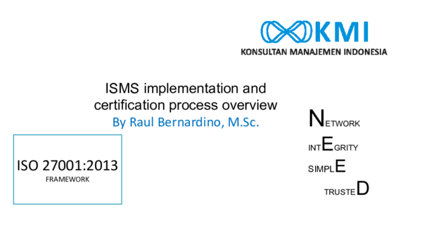 (PDF) ISO 27001:2013 FRAMEWORK NETWORK INTEGRITY SIMPLE TRUSTED ISMS ...