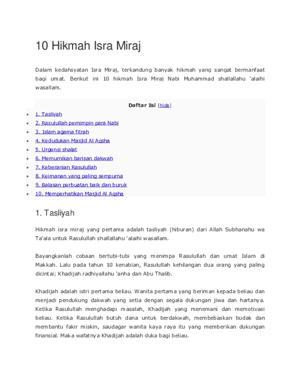 (DOC) Hikmah Isra Miraj