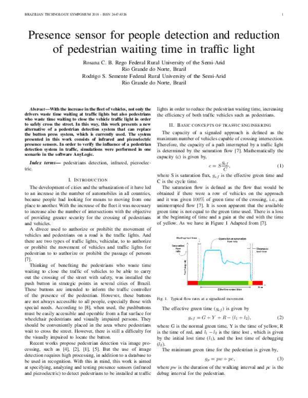 (PDF) Presence sensor for people detection and reduction of pedestrian ...