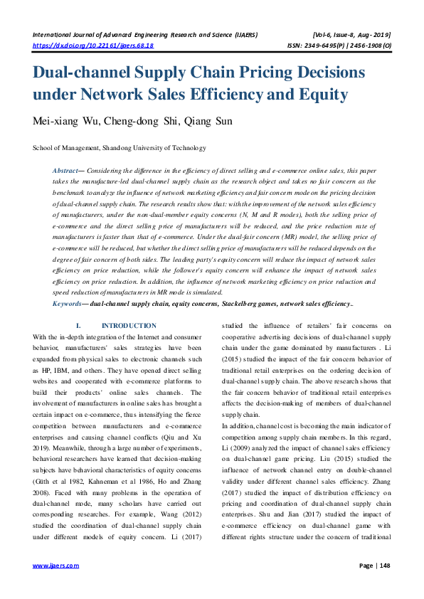 (PDF) Dual-channel Supply Chain Pricing Decisions under Network Sales ...