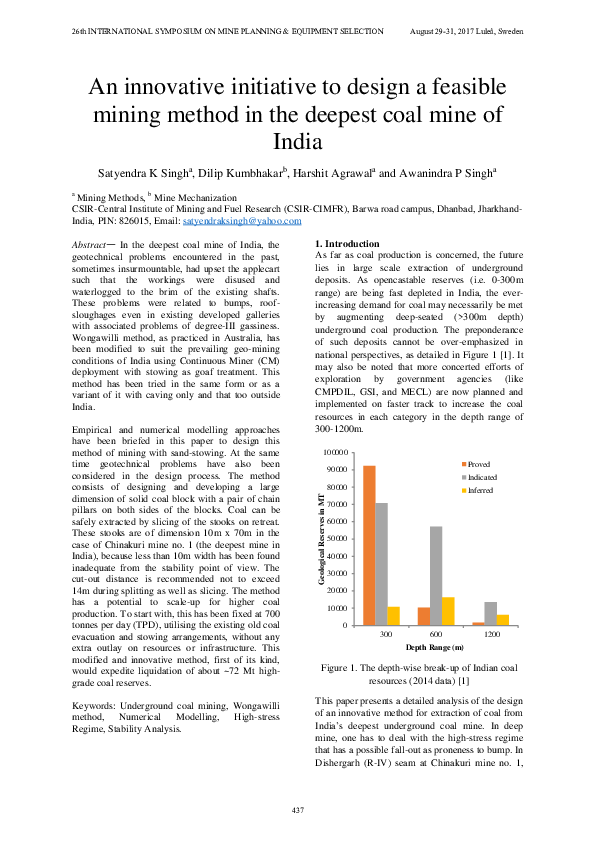 (PDF) An innovative initiative to design a feasible mining method in ...