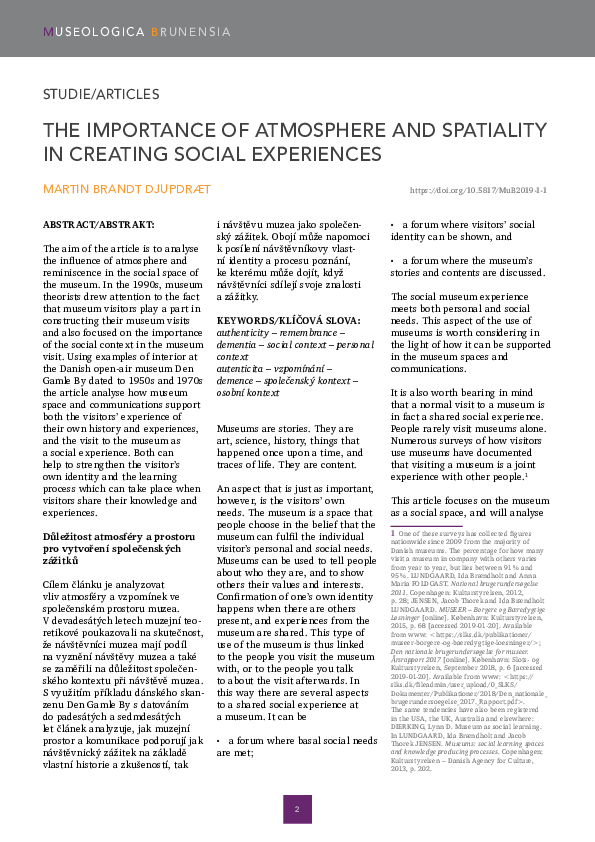 (PDF) The importance of atmosphere and spatiality in creating social ...