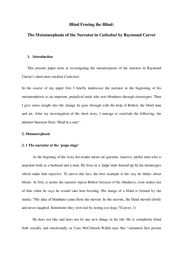(DOC) Blind Freeing the Blind The Metamorphosis of the Narrator in