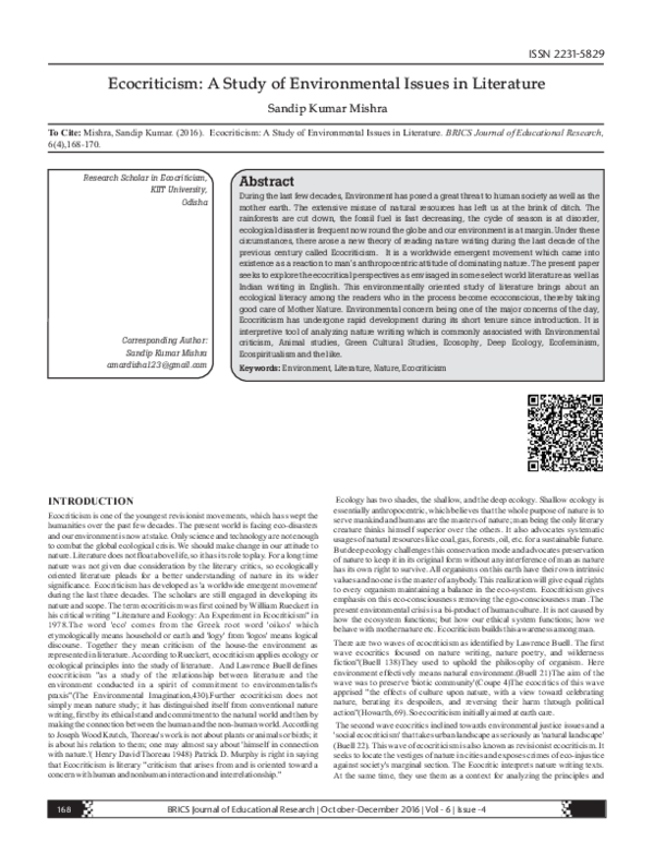 Ecocriticism study essay picture