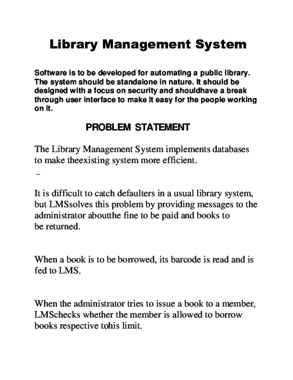 (DOC) Library Management System