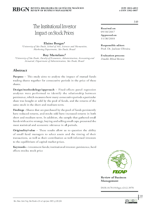 (PDF) Review of Business Management The Institutional Investor Impact ...