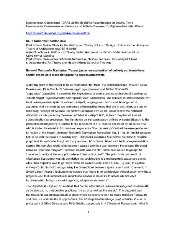 (PDF) Marianna Charitonidou, “Bernard Tschumi’s Manhattan Transcripts ...