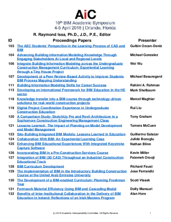 (PDF) The implementation of BIM in the Introductory Building Construction