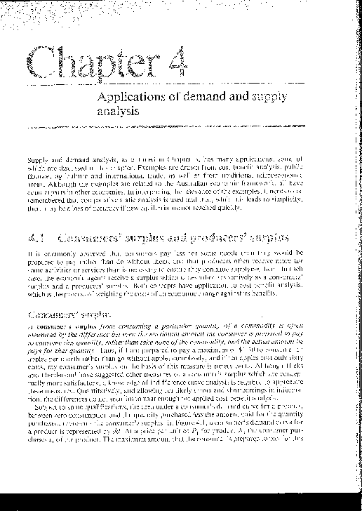 (PDF) Chapter 4 Applications of demand and supply analysis ...