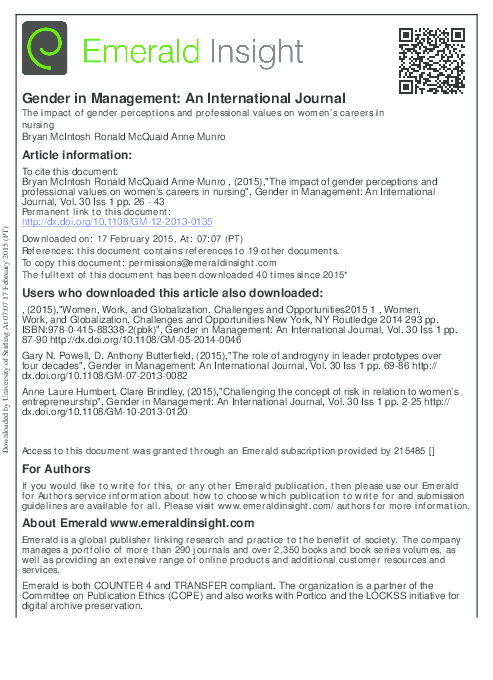 (PDF) Gender stereotyping in career choice