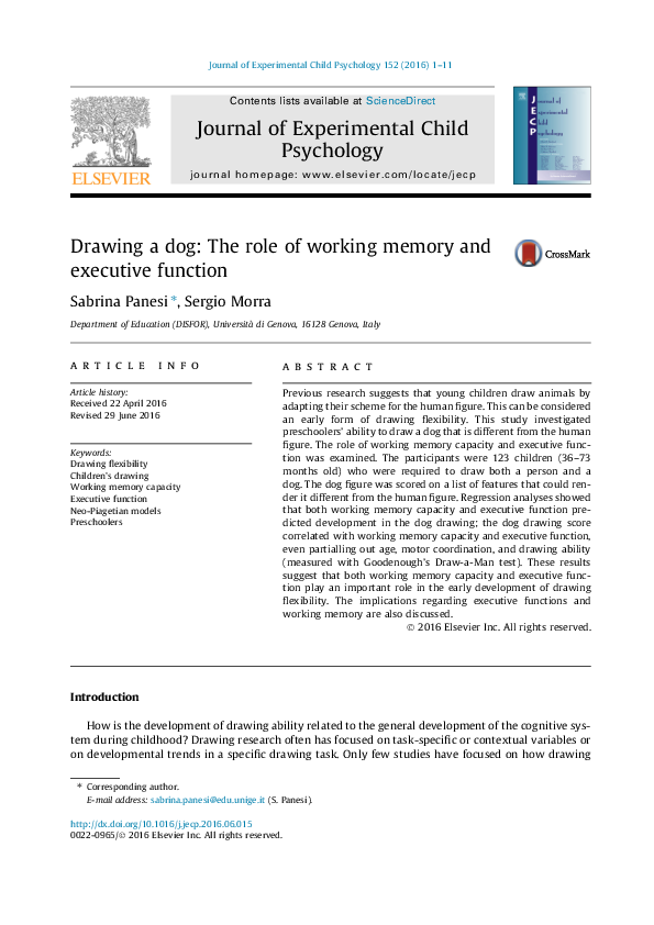 (PDF) Drawing a dog: The role of working memory and executive function
