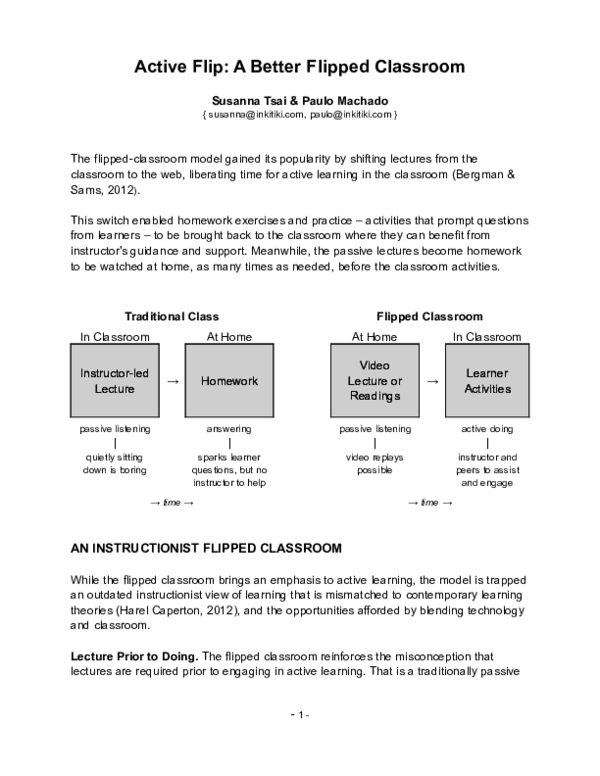 (PDF) Active Flip: A Better Flipped Classroom