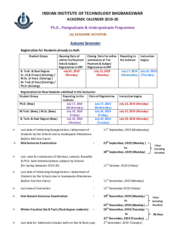 (PDF) Academic Calendar 2019 pravin kaushal Academia.edu