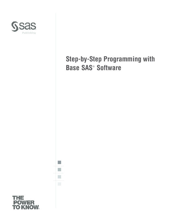 (PDF) Step-by-Step Programming with Base SAS ® Software
