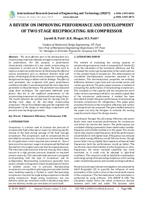 (PDF) IRJET A REVIEW ON IMPROVING PERFORMANCE AND DEVELOPMENT OF TWO