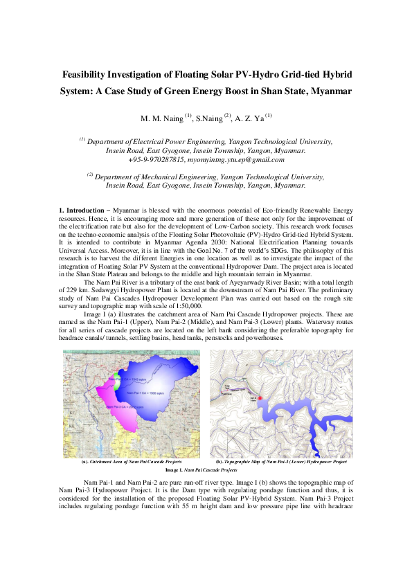 (PDF) Feasibility Investigation of Floating Solar PV-Hydro Grid-tied ...