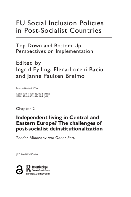 (PDF) Independent living in Central and Eastern Europe? The challenges ...
