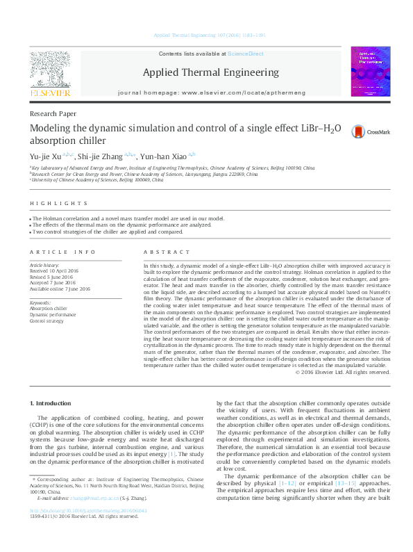 (PDF) Modeling the dynamic simulation and control of a single effect ...