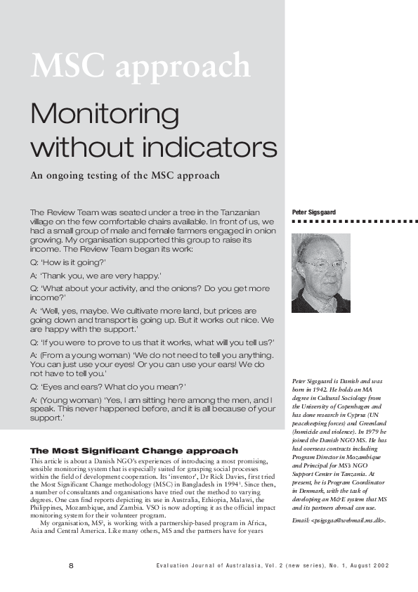 (PDF) Monitoring without indicators