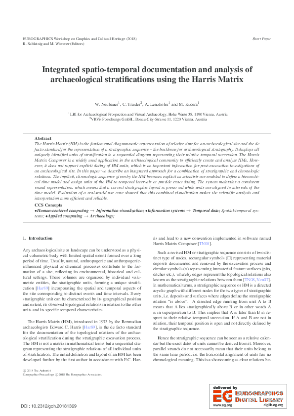 (PDF) Integrated spatio-temporal documentation and analysis of ...