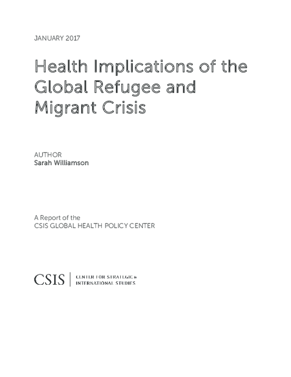 (PDF) Health Implications of the Global Refugee and Migrant Crisis