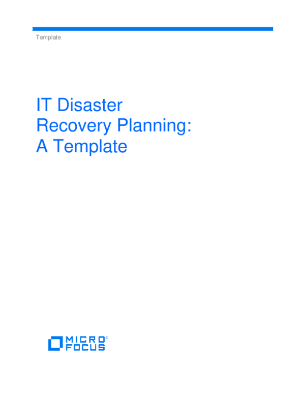 (PDF) IT Disaster Recovery Planning: A Template Template (PDF) IT Disaster Recovery Planning: A Template Template
