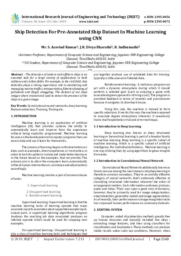 PDF IRJET Ship Detection For Pre Annotated Ship Dataset In Machine PDF IRJET Ship Detection For Pre Annotated Ship Dataset In Machine