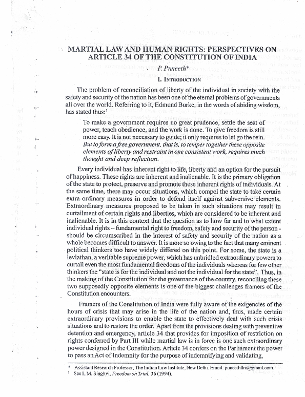 (PDF) Martial Law and Human Rights: Perspectives on Article 34 of the ...