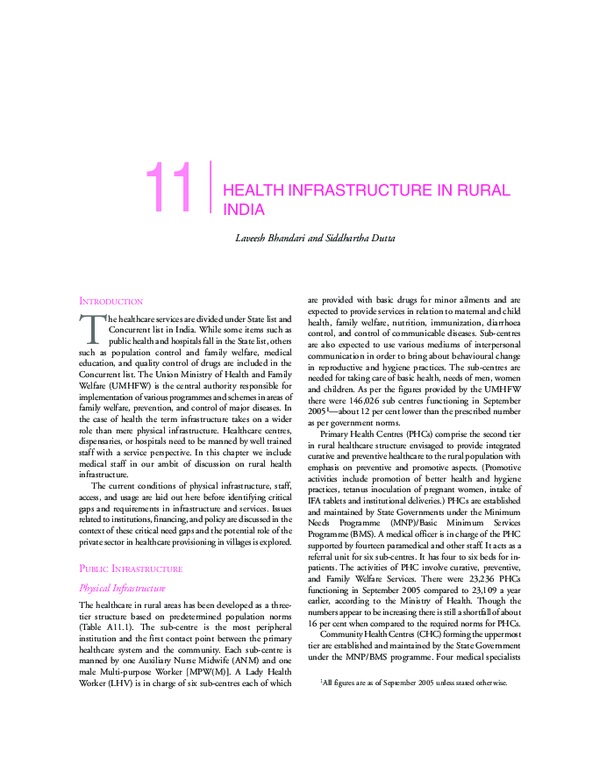 (PDF) Health Infrastructure in Rural India