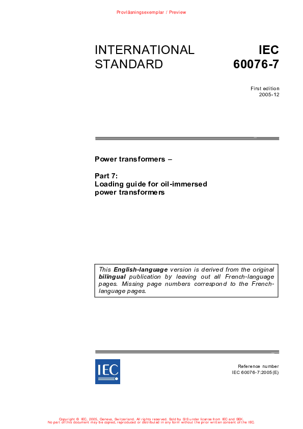 (PDF) Power transformers Part 7 Loading guide for oilimmersed power