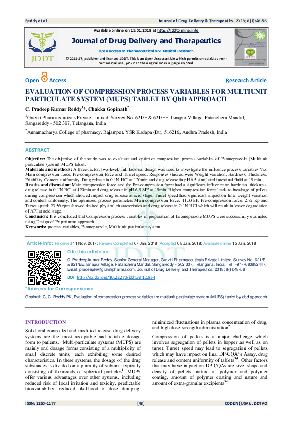 (PDF) Journal of Drug Delivery and Therapeutics EVALUATION OF ...