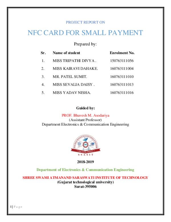 (PDF) NFC CARD FOR SMALL PAYMENT