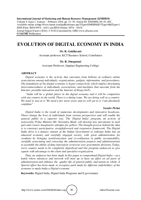 (PDF) EVOLUTION} {OF} {DIGITAL} {ECONOMY} {IN} {INDIA IAEME