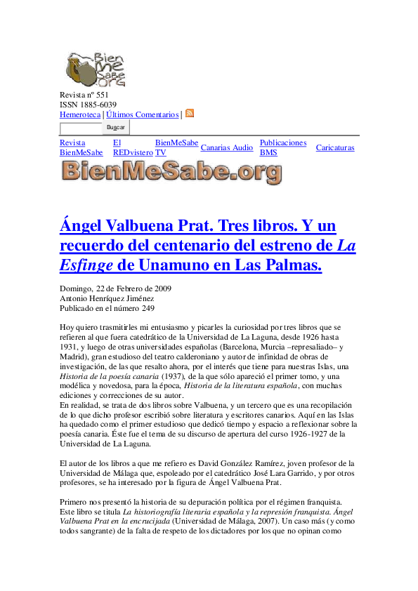 Historia Y Vanguardia. La Aventura Crítica De Angel Valbuena Prats (Critica literaria)