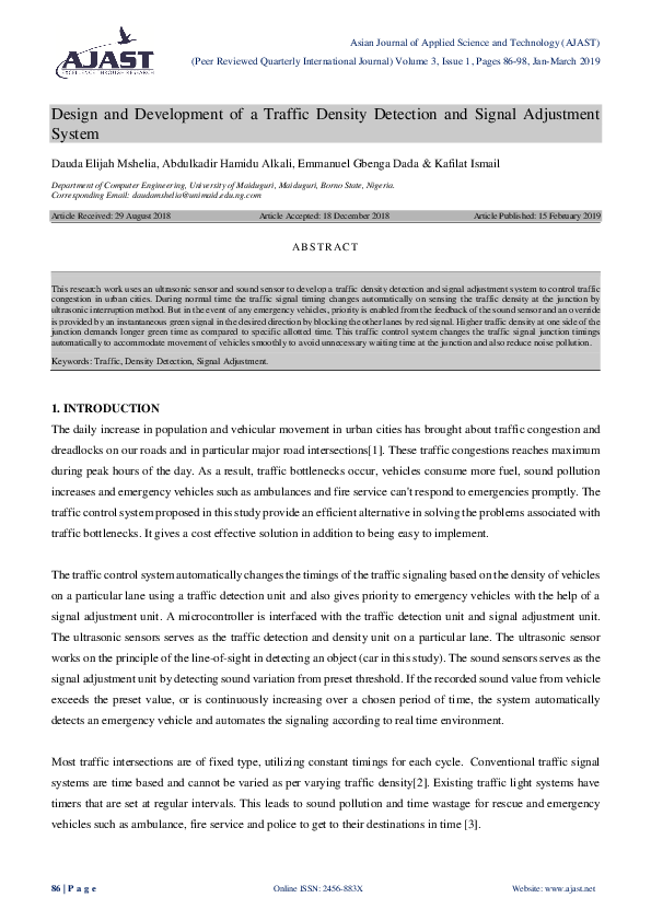 (PDF) Design and Development of a Traffic Density Detection and Signal ...