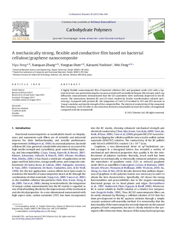 (PDF) A mechanically strong, flexible and conductive film based on ...