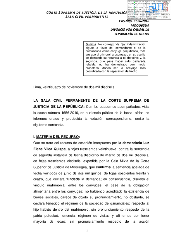 (PDF) CORTE SUPREMA DE JUSTICIA DE LA REPÚBLICA SALA CIVIL PERMANENTE ...