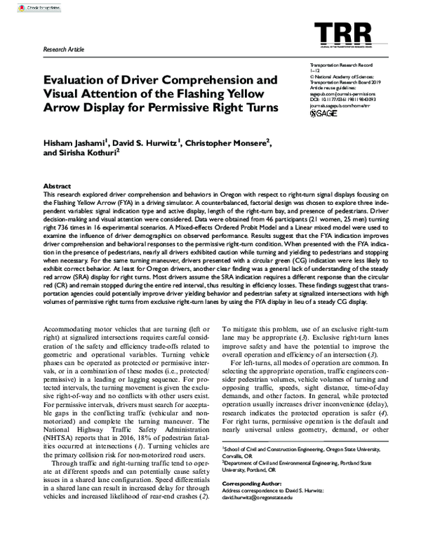 PDF) Evaluation of Driver Comprehension and Visual Attention of