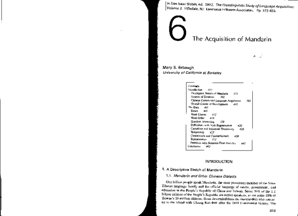 (PDF) The Acquisition of Mandarin