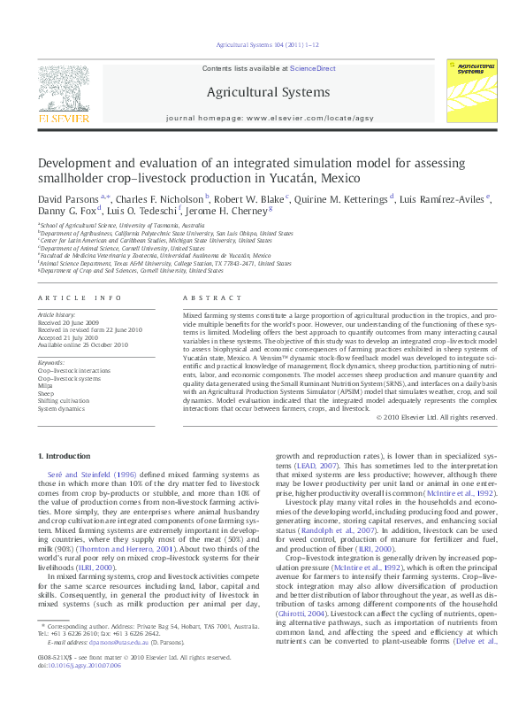 (PDF) Development and evaluation of an integrated simulation model for ...