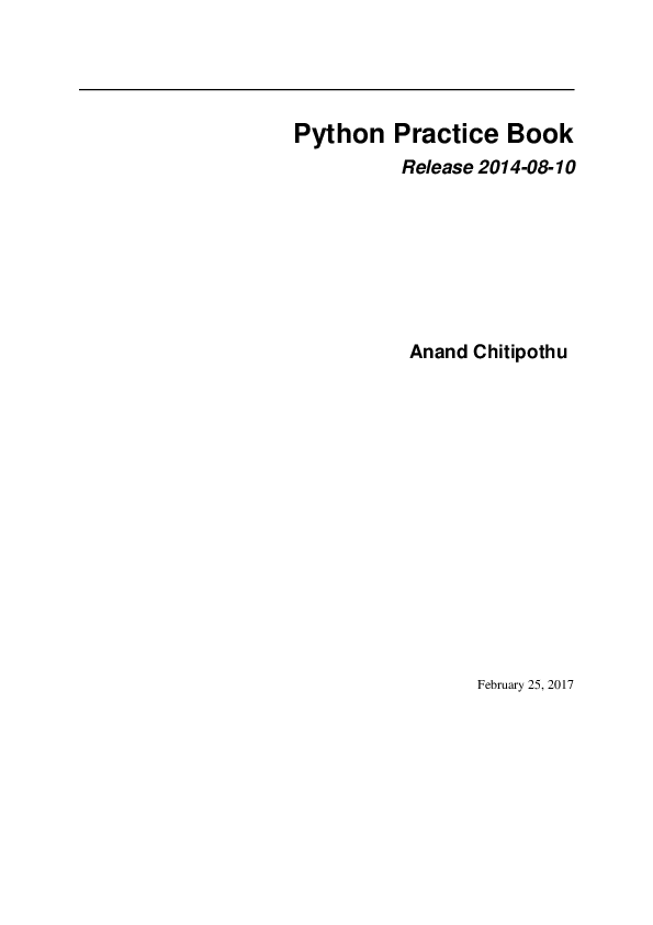 (PDF) Python Practice Book