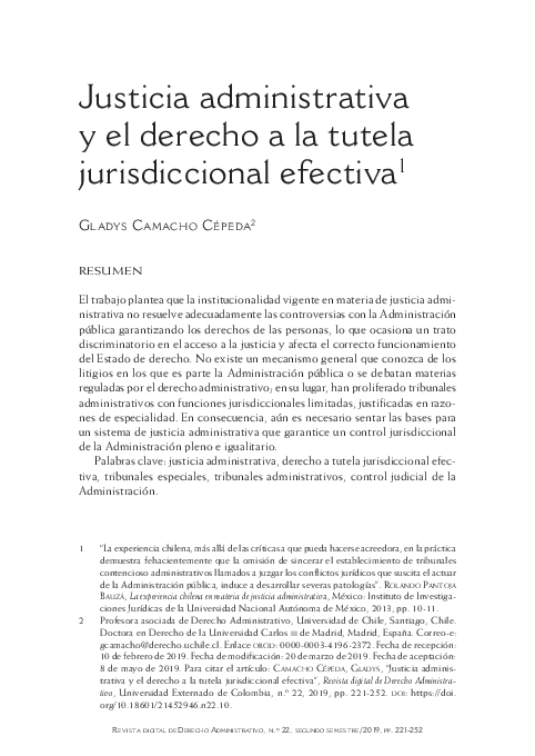 (PDF) Justicia administrativa y el derecho a la tutela jurisdiccional ...