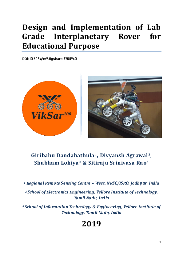 (PDF) Design and Implementation of Lab Grade Interplanetary Rover for ...