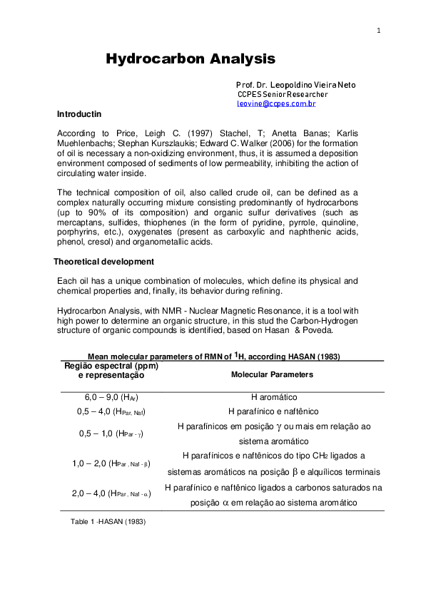 (PDF) Hydrocarbon Analysis