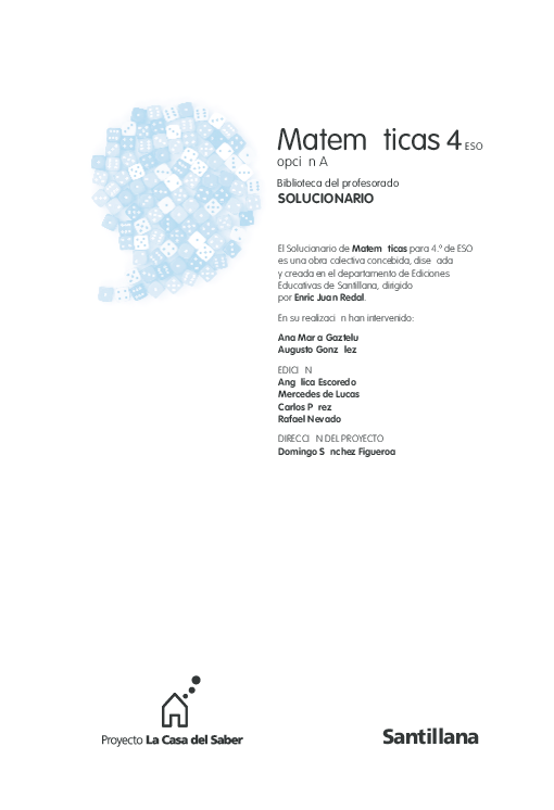 Pdf Matemáticas 4 Eso Biblioteca Del Profesorado Solucionario Opción A Nicolas Figueroa Cardenas Academia Edu