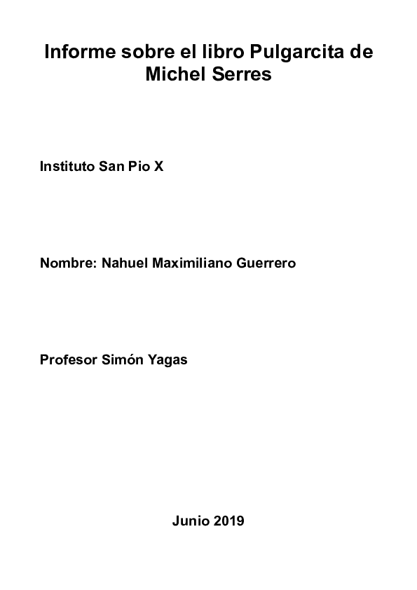 (PDF) Informe sobre el libro Pulgarcita de Michel Serres Nahuel Guerrero Academia.edu