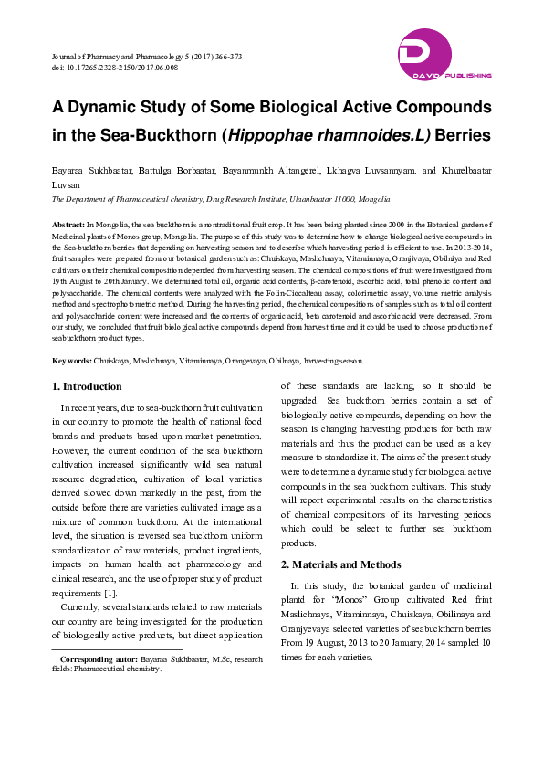 (PDF) A Dynamic Study of Some Biological Active Compounds in the Sea ...