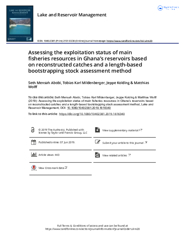 (PDF) Lake and Reservoir Management Assessing the exploitation status