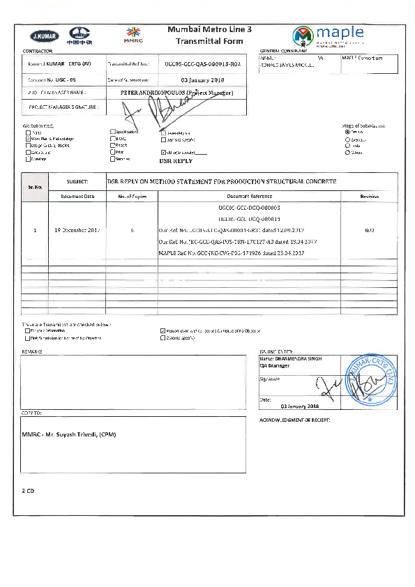 (PDF) UGC05 GCC QAS 000013 R02 DSR reply on Method Statement for ...